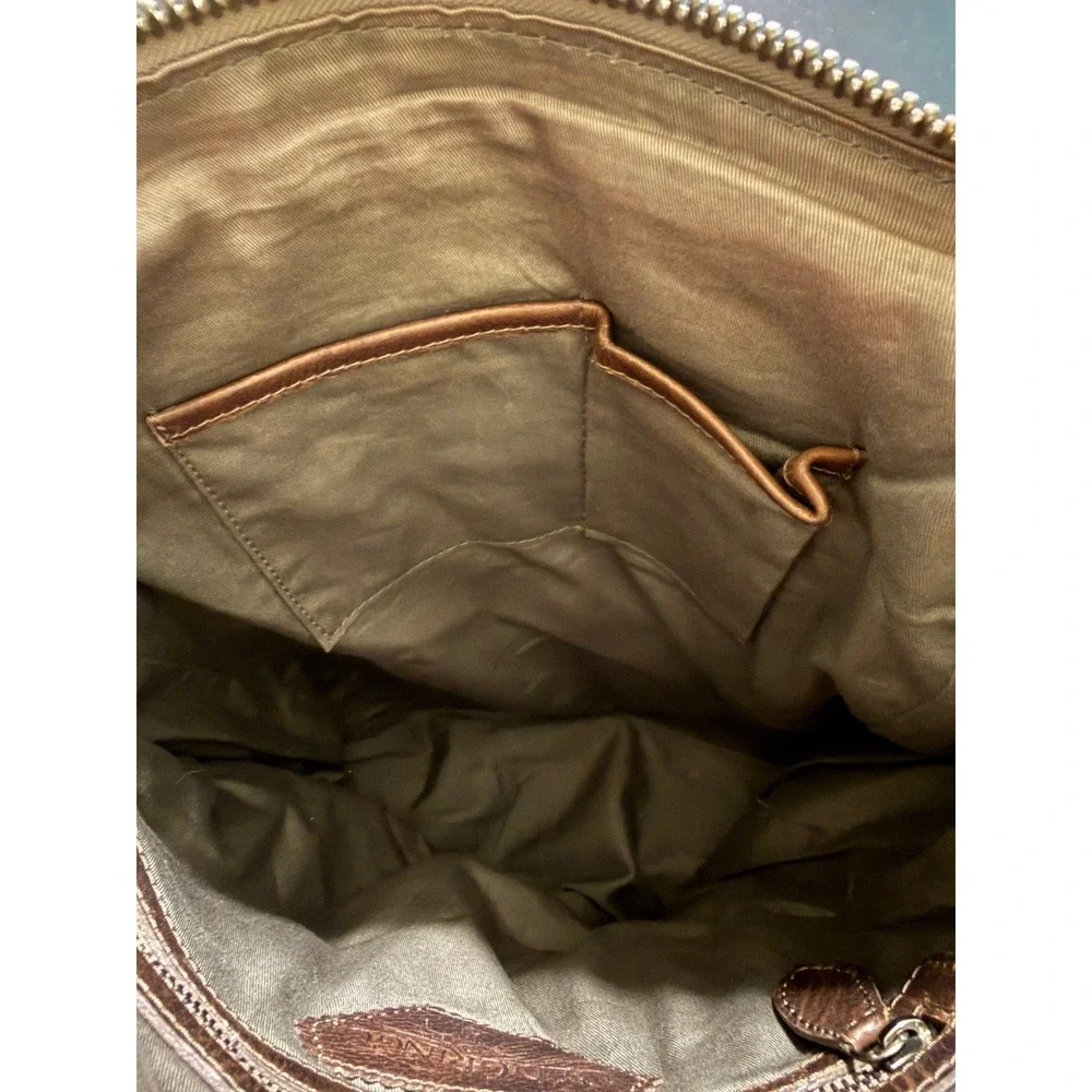 Old Gringo Brown Leather Satchel Handbag Distressed Western Buckle Zip Tote